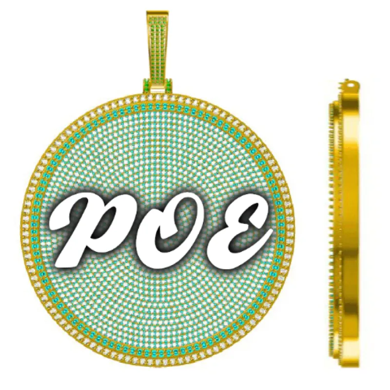 CUSTOM LETTER NECKLACE 3D BIG DISC sold by The GUU Shop