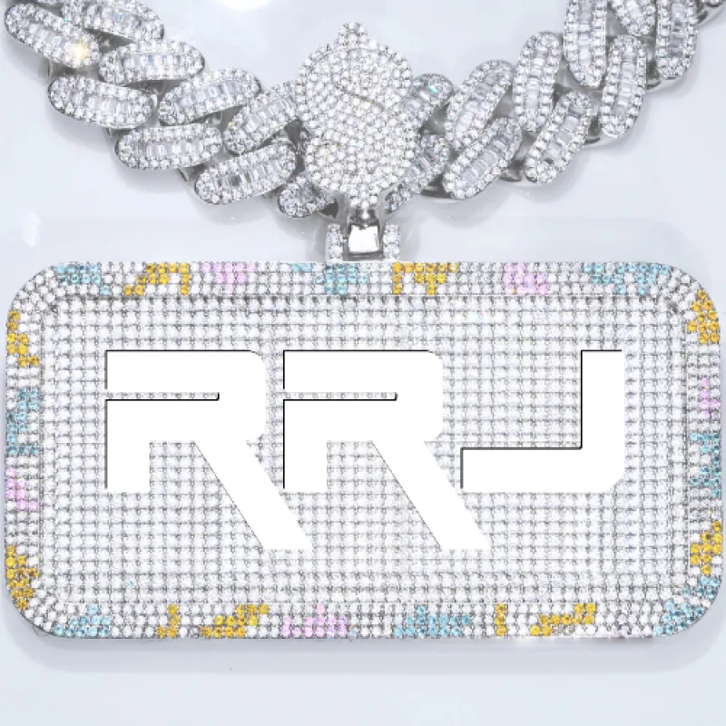 CUSTOM LETTER NECKLACE 3D COLORFUL SQUARE sold by The GUU Shop