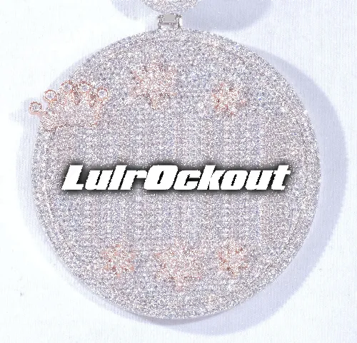 CUSTOM LETTER NECKLACE 3D BIG CROWN DISC sold by The GUU Shop