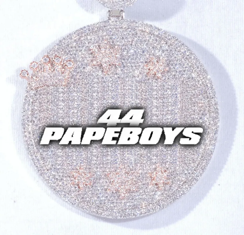 CUSTOM LETTER NECKLACE 3D BIG CROWN DISC sold by The GUU Shop