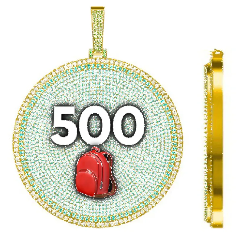 CUSTOM LETTER NECKLACE 3D BIG DISC sold by The GUU Shop