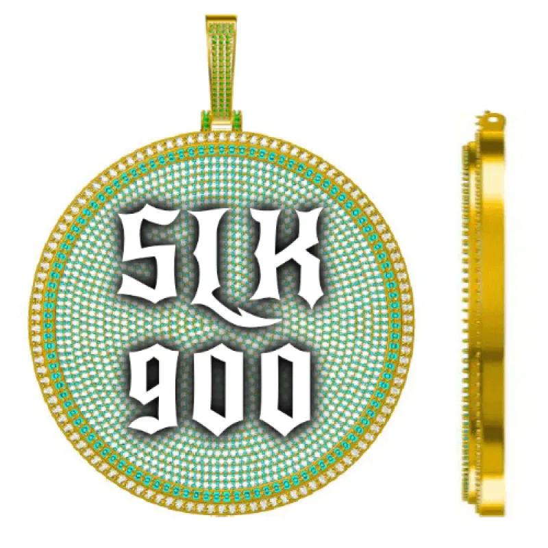 CUSTOM LETTER NECKLACE 3D BIG DISC sold by The GUU Shop