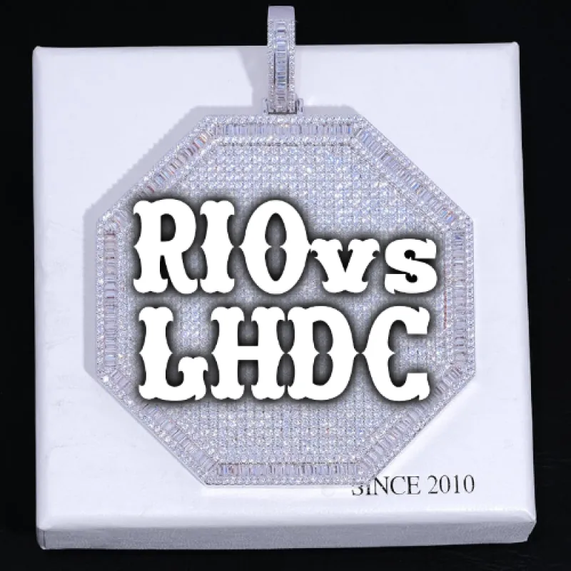 CUSTOM LETTER NECKLACE 3D BIG OCTAGON made by The GUU Shop