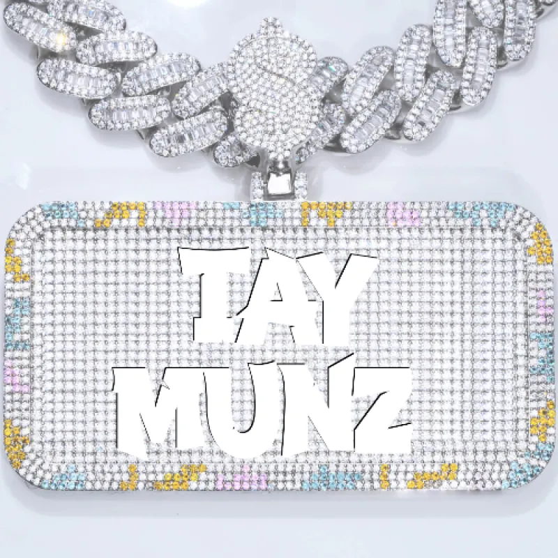 CUSTOM LETTER NECKLACE 3D COLORFUL SQUARE sold by The GUU Shop