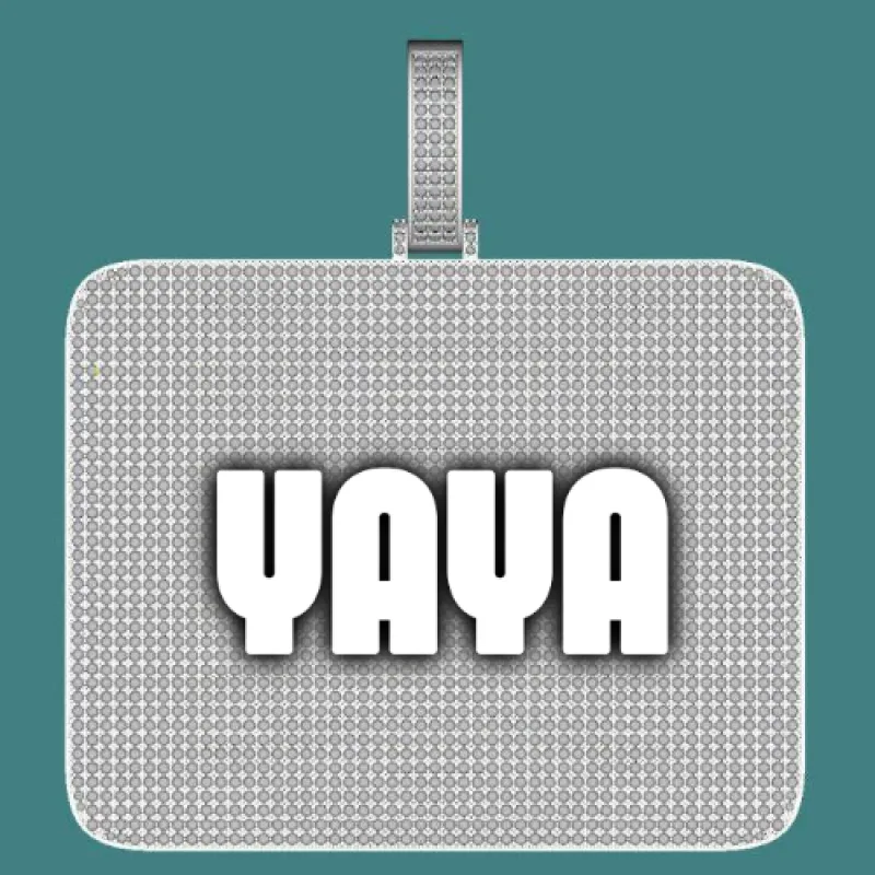 CUSTOM LETTER NECKLACE 3D BIG SQUARE sold by The GUU Shop