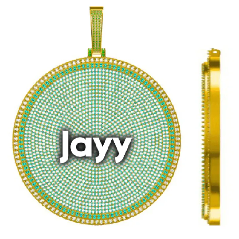 CUSTOM LETTER NECKLACE 3D BIG DISC sold by The GUU Shop