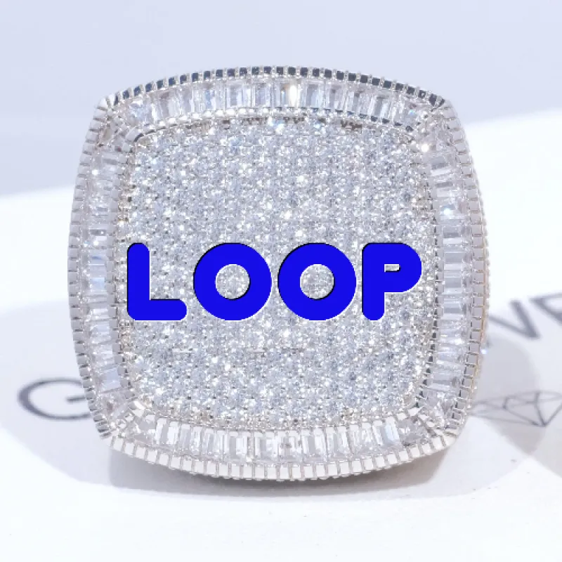 CUSTOM LETTER 3D ICED RING sold by The GUU Shop