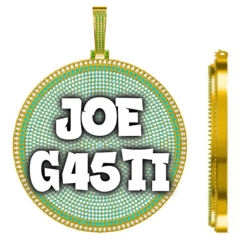 CUSTOM LETTER NECKLACE 3D BIG DISC sold by The GUU Shop