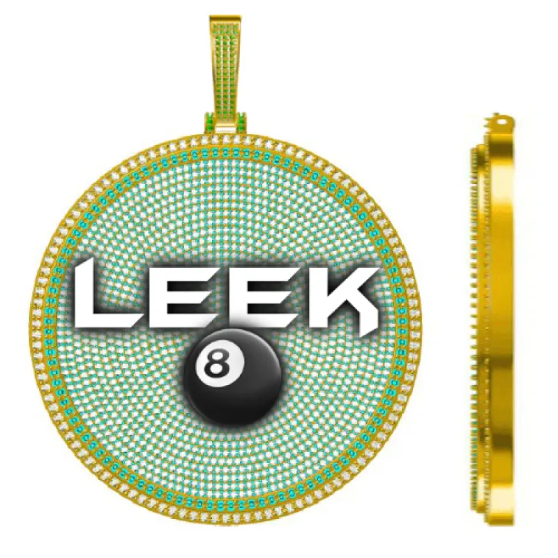 CUSTOM LETTER NECKLACE 3D BIG DISC sold by The GUU Shop