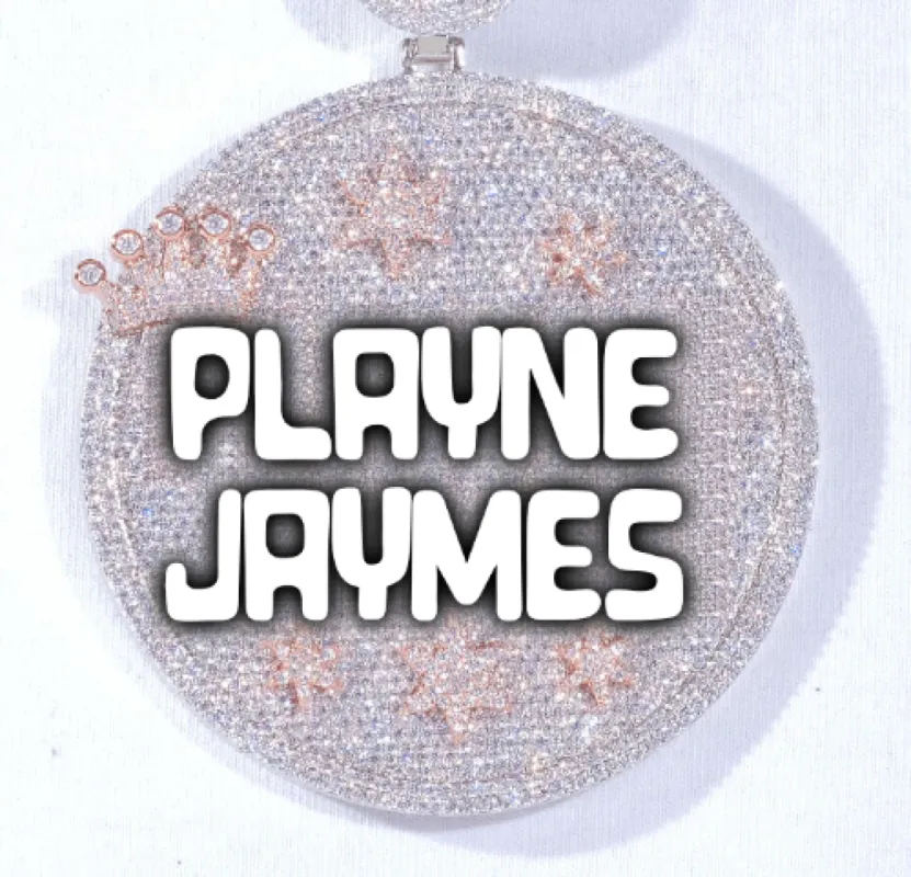 CUSTOM LETTER NECKLACE 3D BIG CROWN DISC sold by The GUU Shop