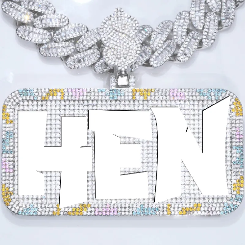 CUSTOM LETTER NECKLACE 3D COLORFUL SQUARE sold by The GUU Shop