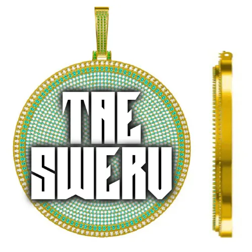 CUSTOM LETTER NECKLACE 3D BIG DISC sold by The GUU Shop