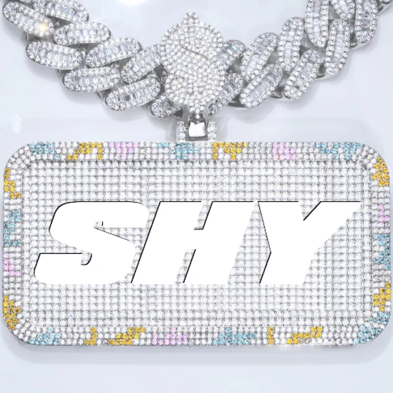 CUSTOM LETTER NECKLACE 3D COLORFUL SQUARE sold by The GUU Shop