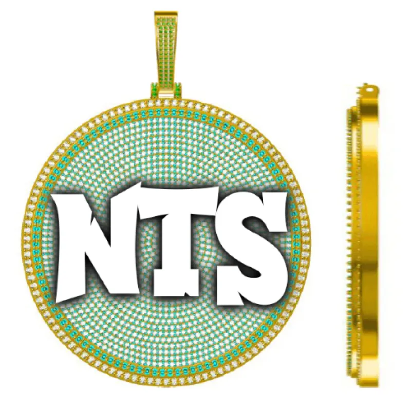 CUSTOM LETTER NECKLACE 3D BIG DISC sold by The GUU Shop