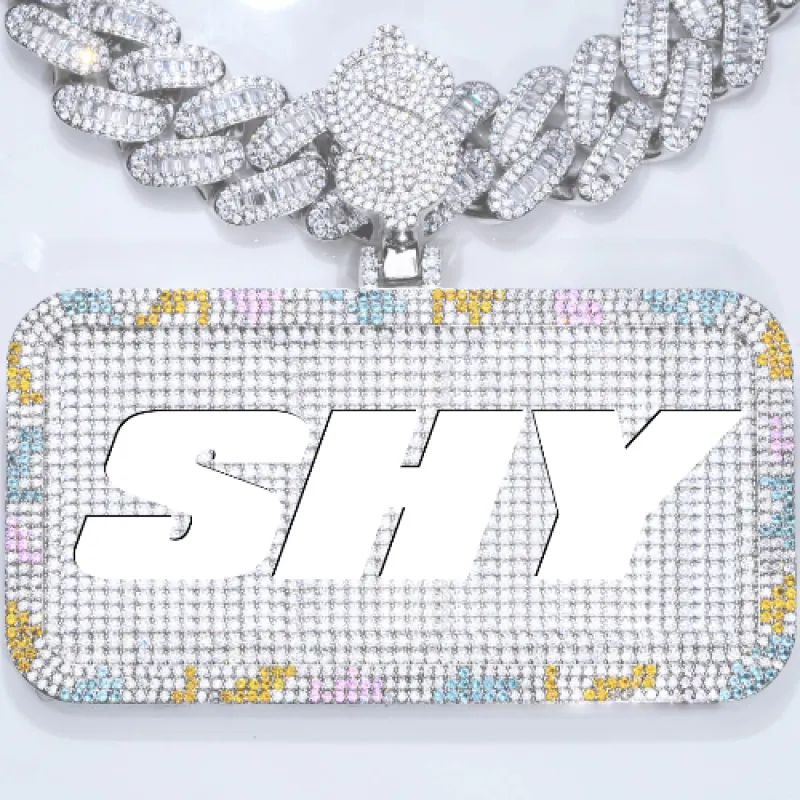 CUSTOM LETTER NECKLACE 3D COLORFUL SQUARE sold by The GUU Shop