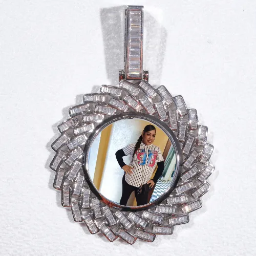 Large 3D Baguette Custom Picture Pendant sold by The GUU Shop