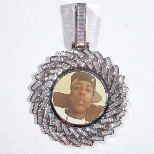 Large 3D Baguette Custom Picture Pendant sold by The GUU Shop