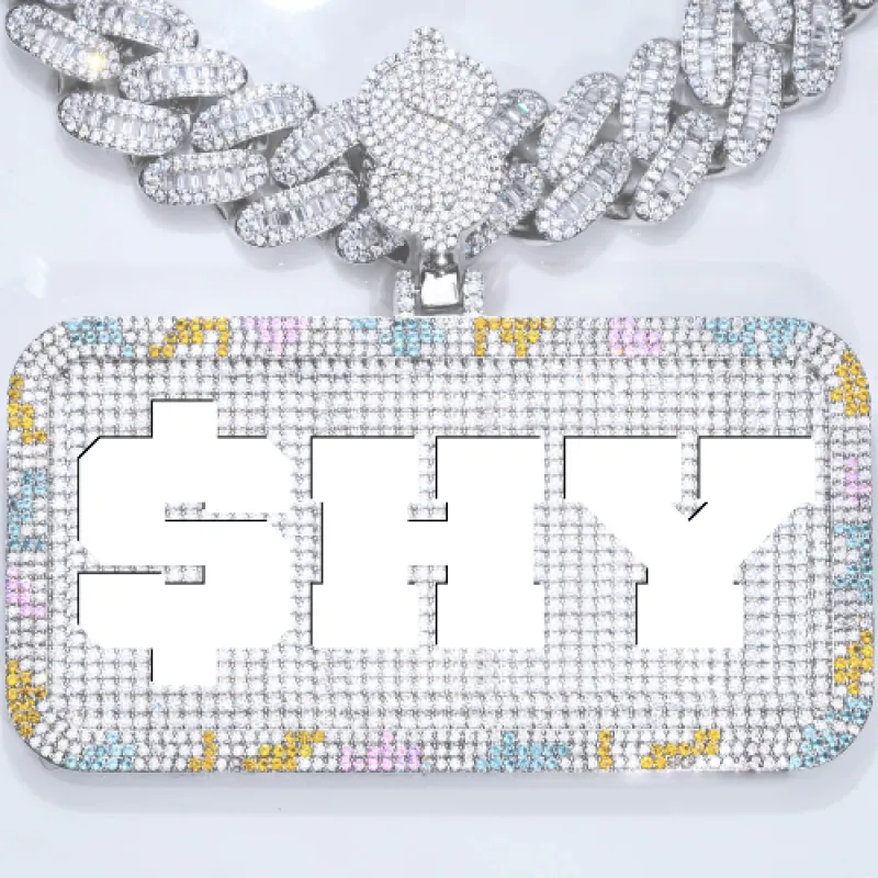 CUSTOM LETTER NECKLACE 3D COLORFUL SQUARE sold by The GUU Shop