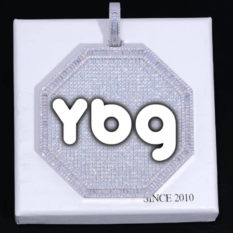 CUSTOM LETTER NECKLACE 3D BIG OCTAGON made by The GUU Shop