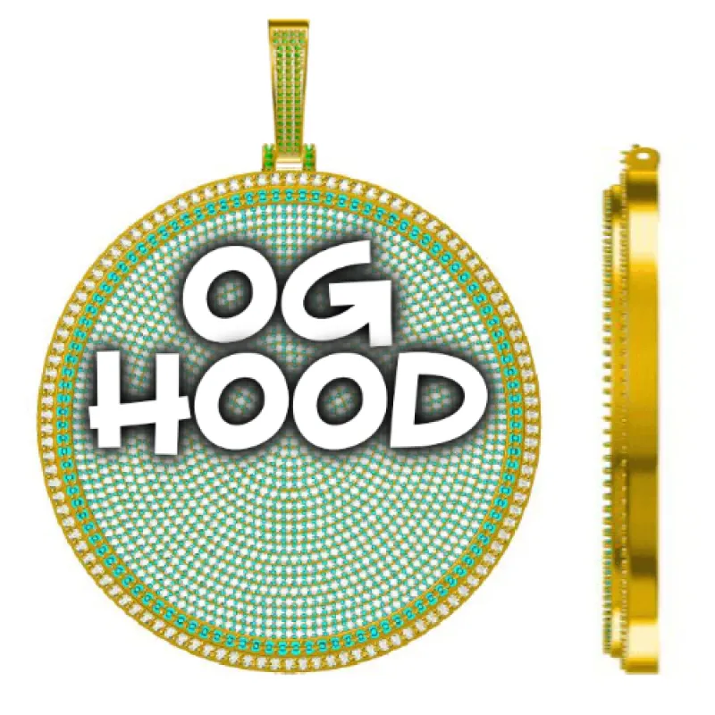 CUSTOM LETTER NECKLACE 3D BIG DISC made by The GUU Shop