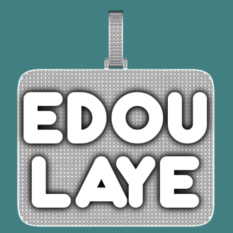 CUSTOM LETTER NECKLACE 3D BIG SQUARE sold by The GUU Shop