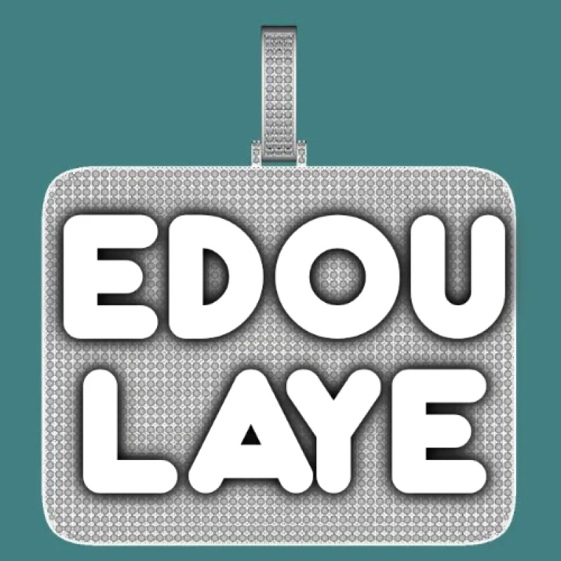 CUSTOM LETTER NECKLACE 3D BIG SQUARE sold by The GUU Shop