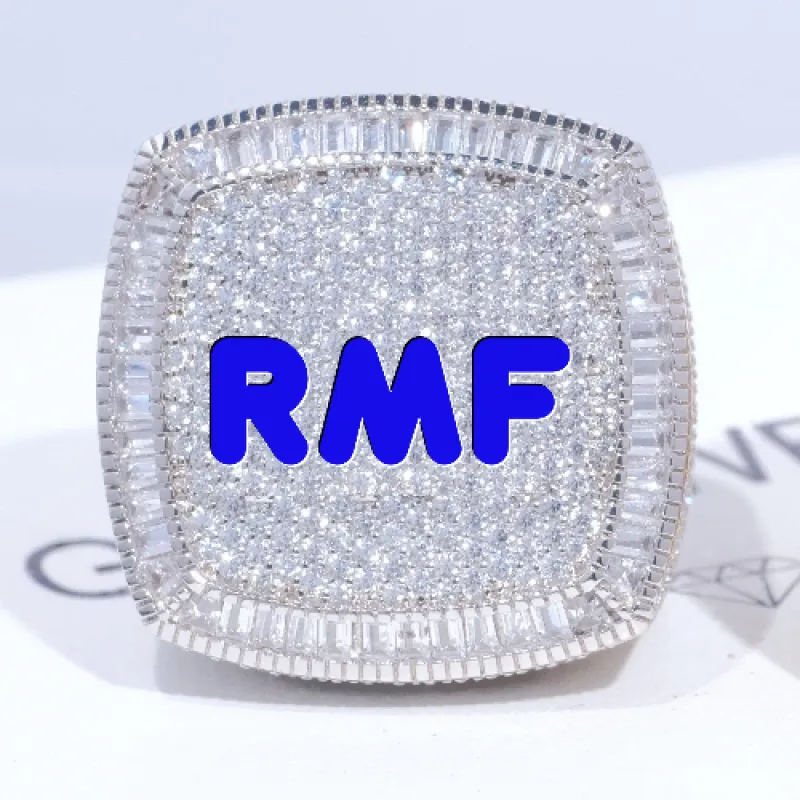 CUSTOM LETTER 3D ICED RING sold by The GUU Shop