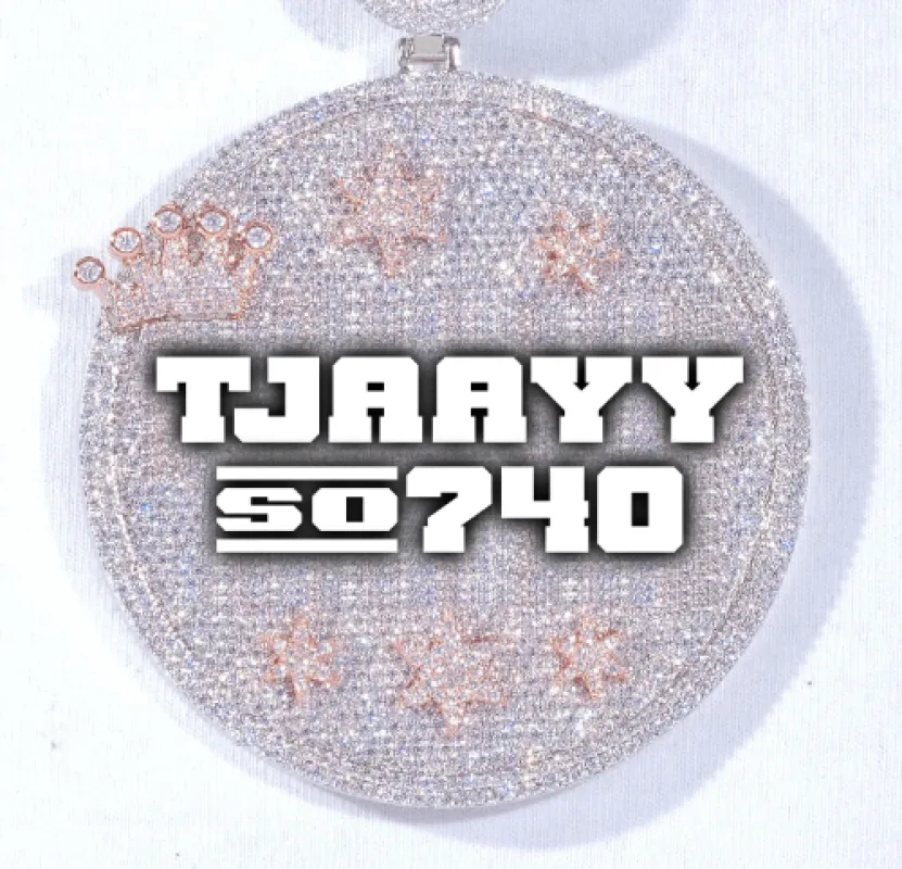 CUSTOM LETTER NECKLACE 3D BIG CROWN DISC sold by The GUU Shop