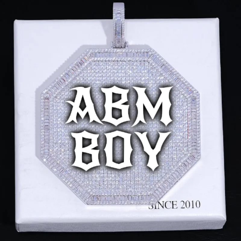 CUSTOM LETTER NECKLACE 3D BIG OCTAGON sold by The GUU Shop