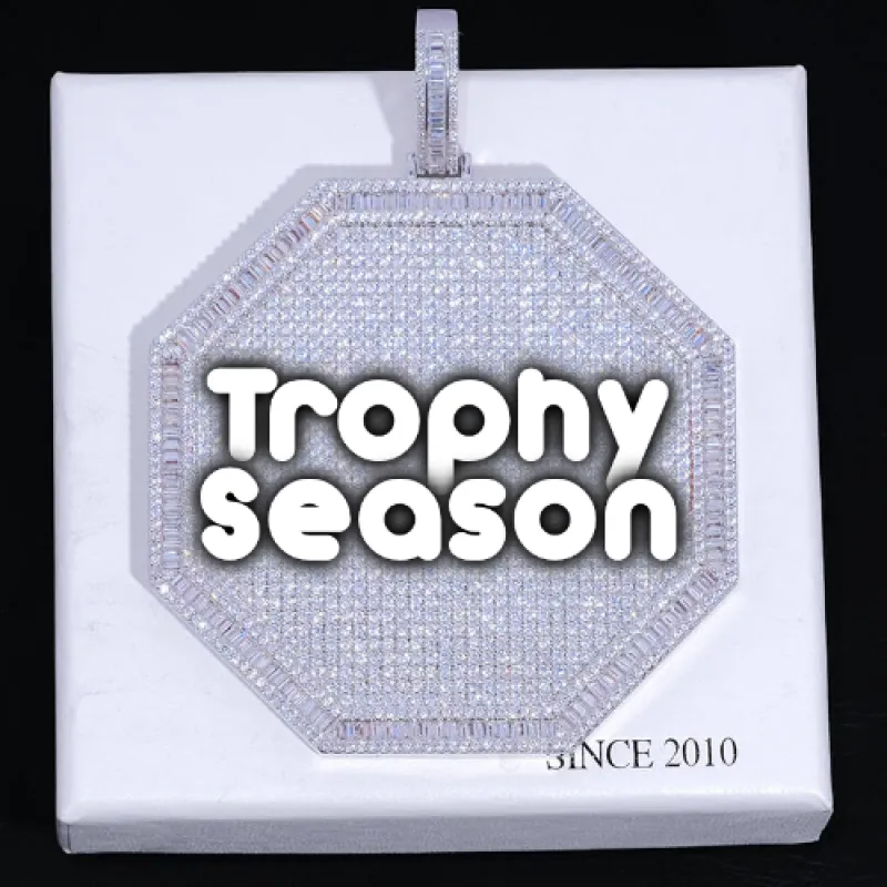 CUSTOM LETTER NECKLACE 3D BIG OCTAGON sold by The GUU Shop