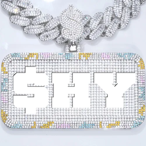 CUSTOM LETTER NECKLACE 3D COLORFUL SQUARE sold by The GUU Shop