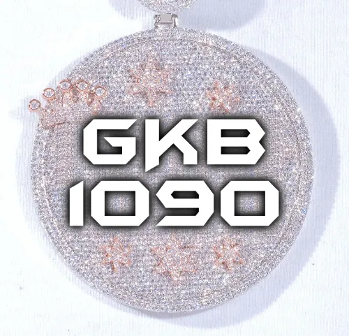 CUSTOM LETTER NECKLACE 3D BIG CROWN DISC sold by The GUU Shop