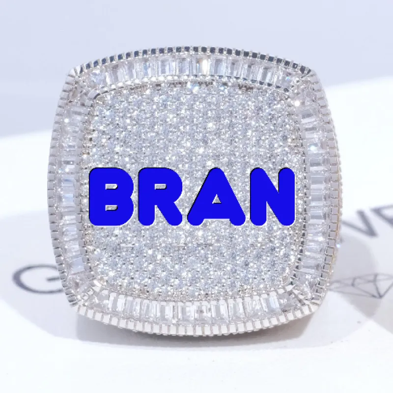 CUSTOM LETTER 3D ICED RING sold by The GUU Shop