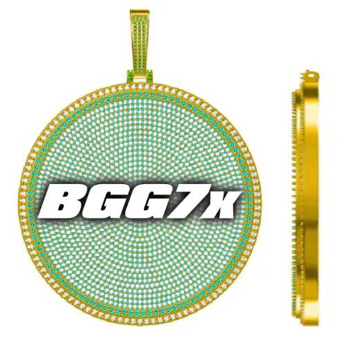 CUSTOM LETTER NECKLACE 3D BIG DISC sold by The GUU Shop