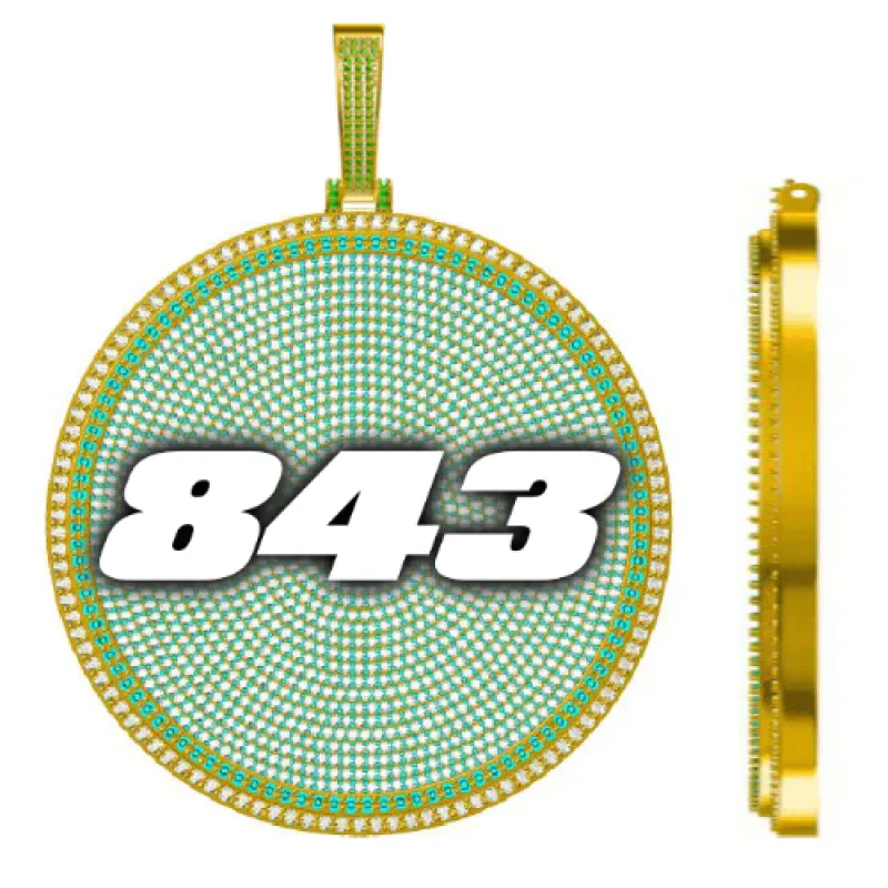 CUSTOM LETTER NECKLACE 3D BIG DISC sold by The GUU Shop