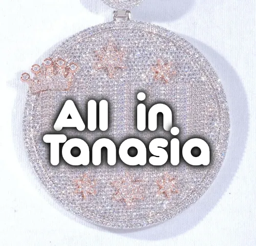 CUSTOM LETTER NECKLACE 3D BIG CROWN DISC sold by The GUU Shop