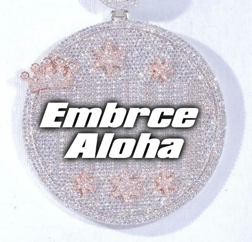 CUSTOM LETTER NECKLACE 3D BIG CROWN DISC sold by The GUU Shop