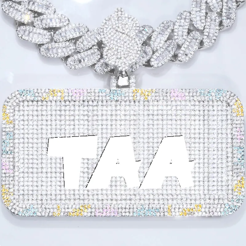 CUSTOM LETTER NECKLACE 3D COLORFUL SQUARE sold by The GUU Shop