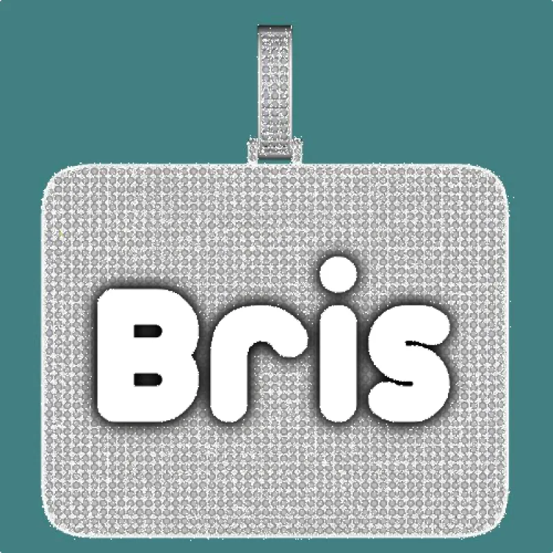 CUSTOM LETTER NECKLACE 3D BIG SQUARE sold by The GUU Shop