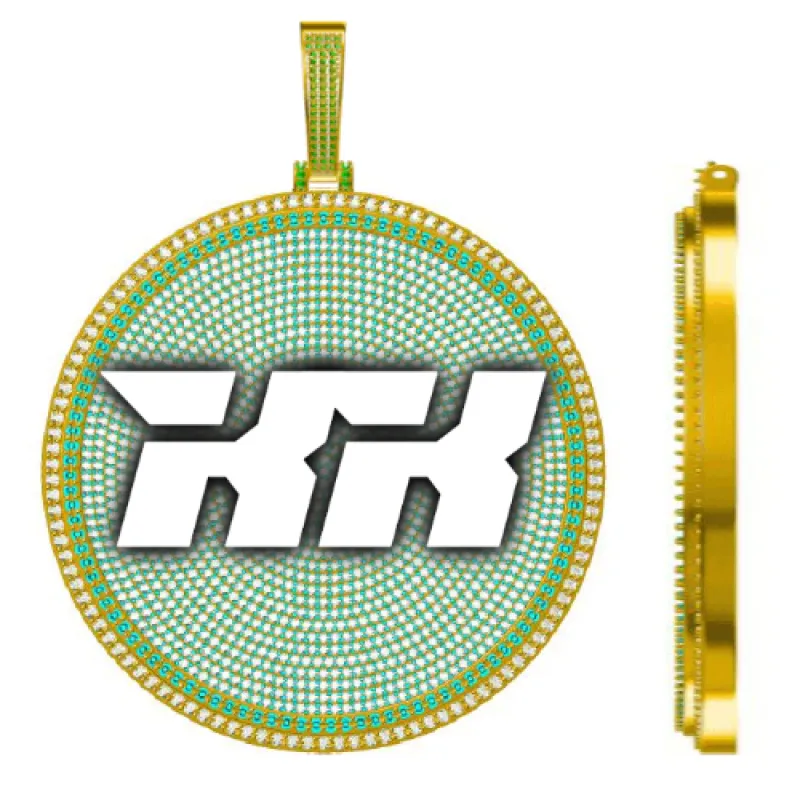 CUSTOM LETTER NECKLACE 3D BIG DISC sold by The GUU Shop