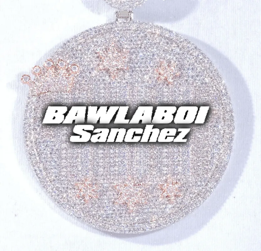 CUSTOM LETTER NECKLACE 3D BIG CROWN DISC sold by The GUU Shop