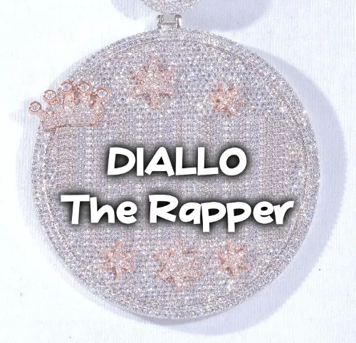 CUSTOM LETTER NECKLACE 3D BIG CROWN DISC sold by The GUU Shop