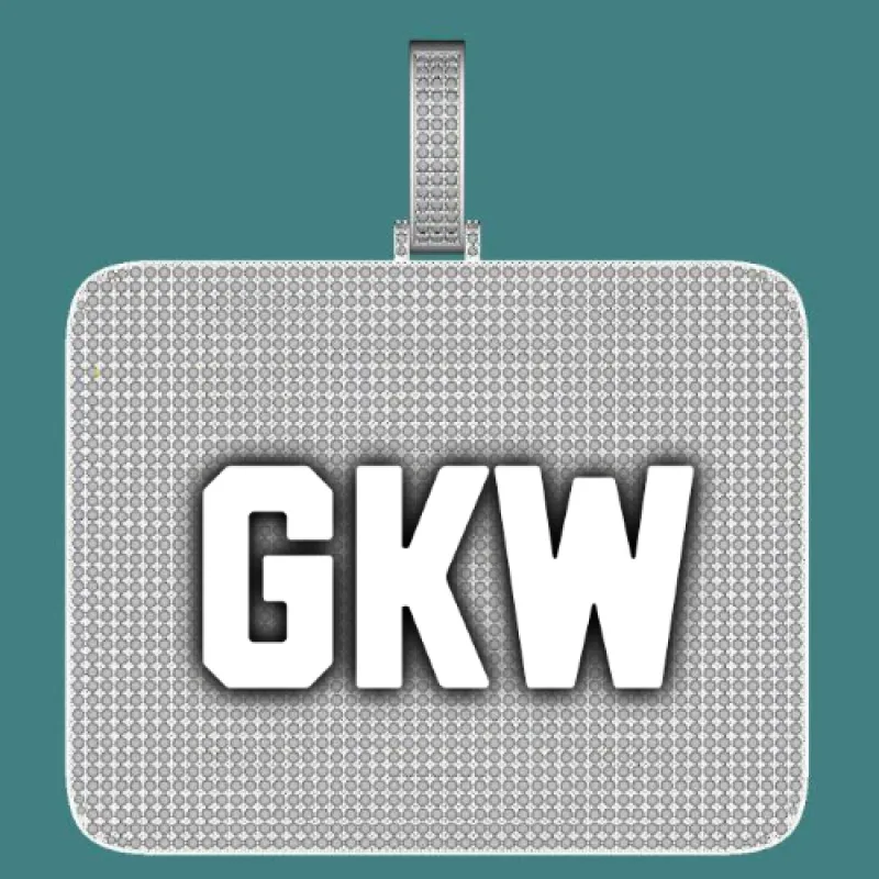 CUSTOM LETTER NECKLACE 3D BIG SQUARE sold by The GUU Shop