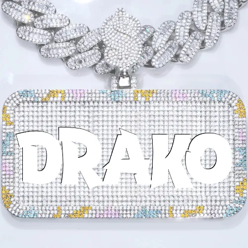 CUSTOM LETTER NECKLACE 3D COLORFUL SQUARE sold by The GUU Shop