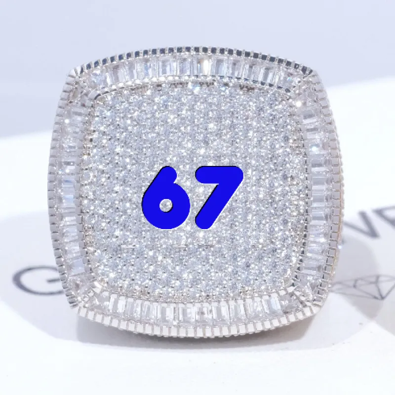 CUSTOM LETTER 3D ICED RING sold by The GUU Shop