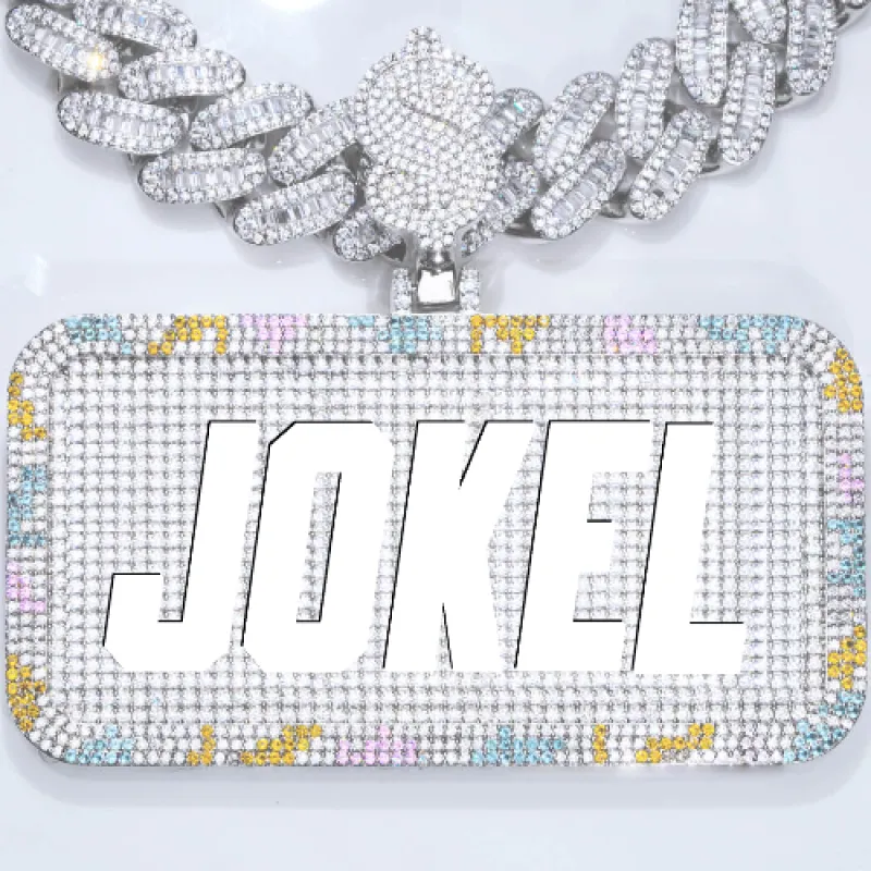 CUSTOM LETTER NECKLACE 3D COLORFUL SQUARE sold by The GUU Shop