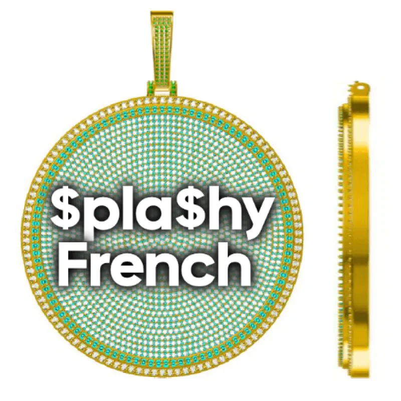 CUSTOM LETTER NECKLACE 3D BIG DISC sold by The GUU Shop