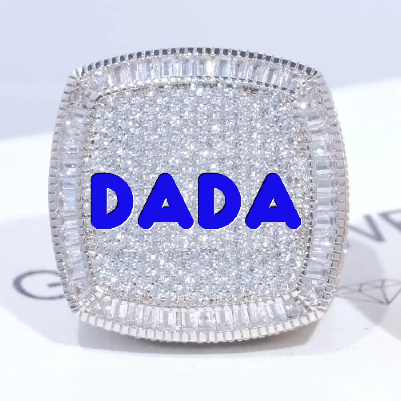 CUSTOM LETTER 3D ICED RING sold by The GUU Shop