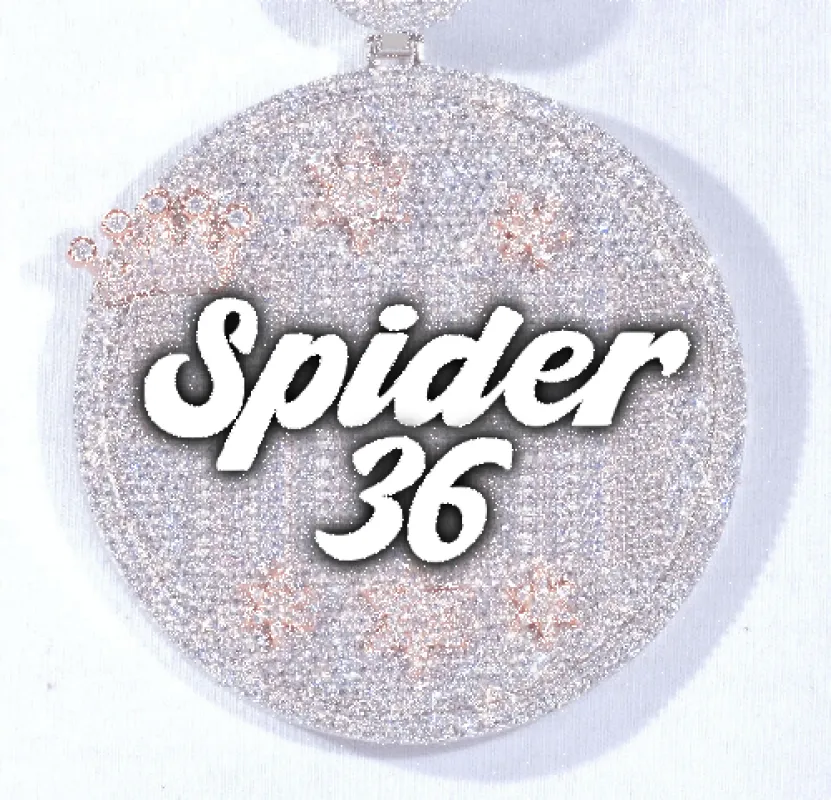 CUSTOM LETTER NECKLACE 3D BIG CROWN DISC sold by The GUU Shop