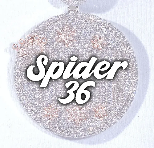 CUSTOM LETTER NECKLACE 3D BIG CROWN DISC sold by The GUU Shop